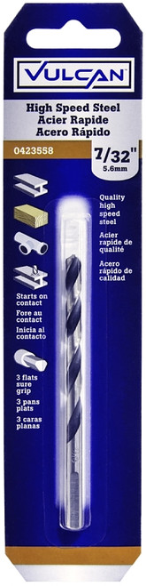 Vulcan 231241OR Jobber Drill Bit, 7/32 in Dia, 3-3/4 in OAL, 3-Flat Shank [SKU: ORG0423558]