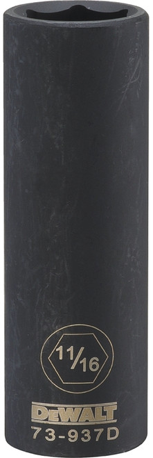DeWALT DWMT73937OSP Impact Socket, 11/16 in Socket, 1/2 in Drive, 6-Point, CR-440 Steel, Black Oxide [SKU: ORG7515208]