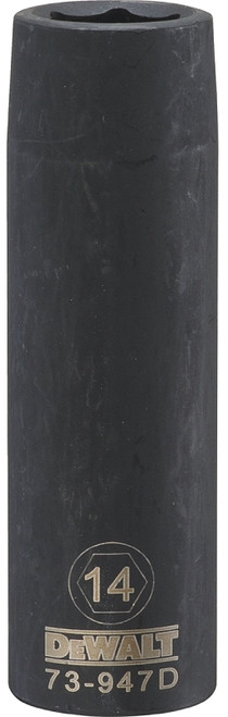 DeWALT DWMT73947OSP Impact Socket, 14 mm Socket, 1/2 in Drive, 6-Point, CR-440 Steel, Black Oxide [SKU: ORG7515265]