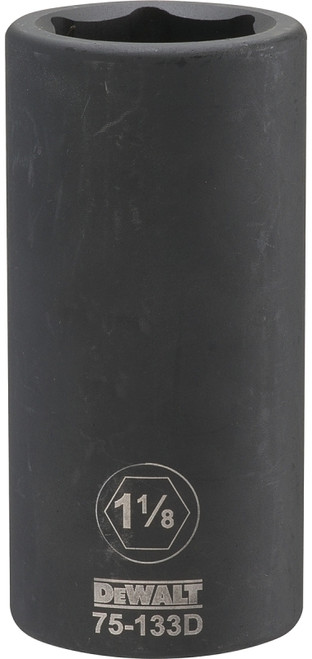 DeWALT DWMT75133OSP Impact Socket, 1-1/8 in Socket, 3/4 in Drive, 6-Point, CR-440 Steel, Black Oxide [SKU: ORG7517014]