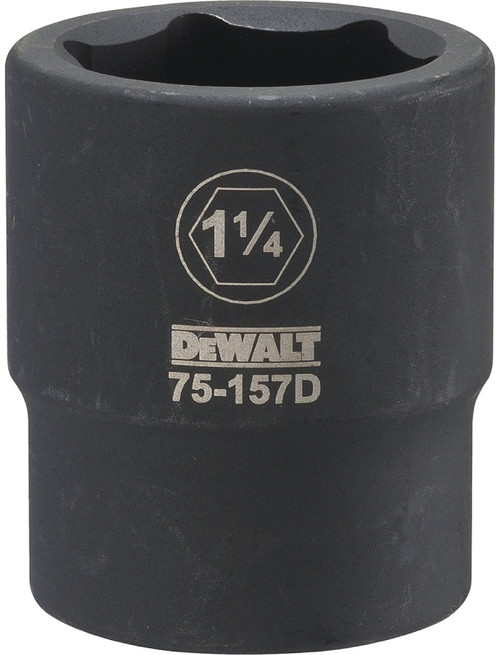DeWALT DWMT75157OSP Impact Socket, 1-1/4 in Socket, 3/4 in Drive, 6-Point, CR-440 Steel, Black Oxide [SKU: ORG7517139]