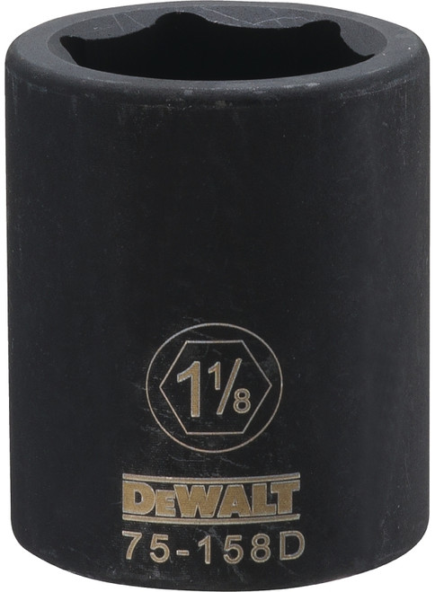 DeWALT DWMT75158OSP Impact Socket, 1-1/8 in Socket, 3/4 in Drive, 6-Point, CR-440 Steel, Black Oxide [SKU: ORG7517147]