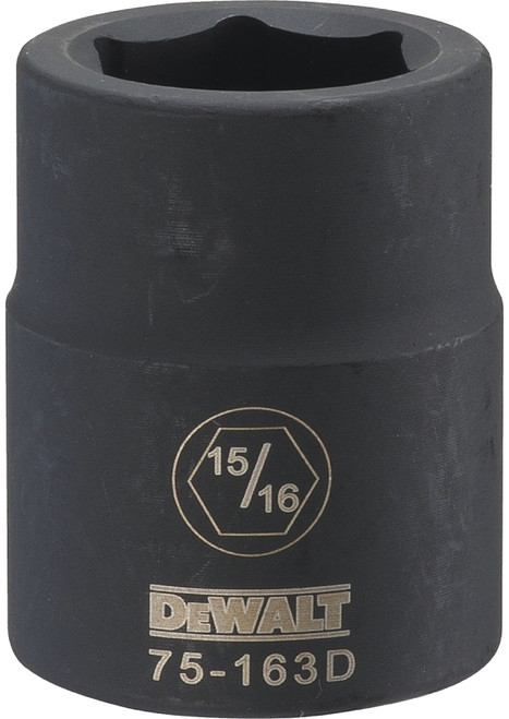 DeWALT DWMT75163OSP Impact Socket, 15/16 in Socket, 3/4 in Drive, 6-Point, CR-440 Steel, Black Oxide [SKU: ORG7517196]