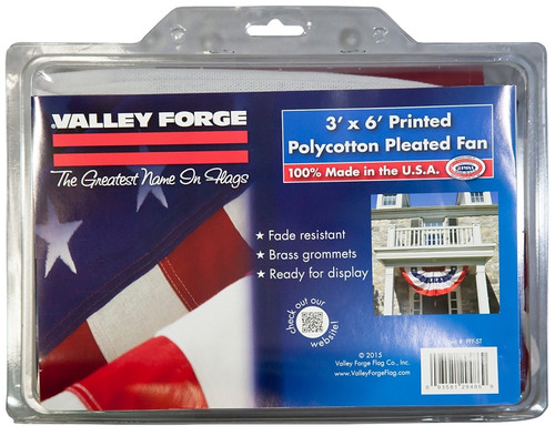 Valley Forge PFF-ST Full Fan Flag, 3 ft W, 6 ft H, Polycotton [SKU: ORG5922877]