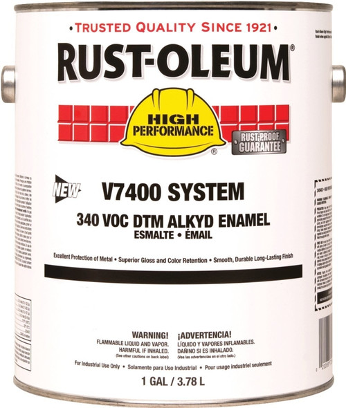 RUST-OLEUM HIGH PERFORMANCE V7400 System 340 VOC DTM 245477 Enamel, Safety Orange, 1 gal, Can [SKU: ORG1261106]