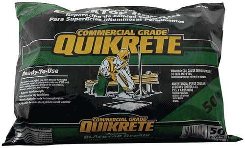 Quikrete 1701 Series 17015-59 Permanent Blacktop Repair, Solid, Black/Brown, Sour, Tar Like odor, 50 lb Bag [SKU: ORG6781546]