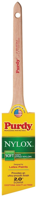 Purdy Nylox Dale 144080220 Angular Trim Brush, 2 in W, 2-7/16 in L Bristle, Nylon Bristle, Rat Tail Handle [SKU: ORG6988794]
