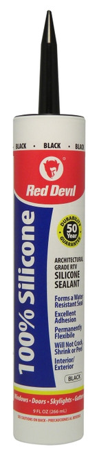 Red Devil 081660 Silicone Sealant, Black, -60 to 400 deg F, 9 fl-oz Cartridge [SKU: ORG1237544]