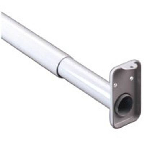 John Sterling Closet-Pro RP0022-48/72 Adjustable Closet Rod with Flange, 1 in Dia, 48 to 72 in L, Steel, Platinum [SKU: ORG6857205]