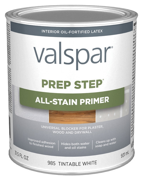 Valspar Prep Step 985 Series 044.0000985.005 All-Stain Primer, Tintable White, 1 qt [SKU: ORG9361056]