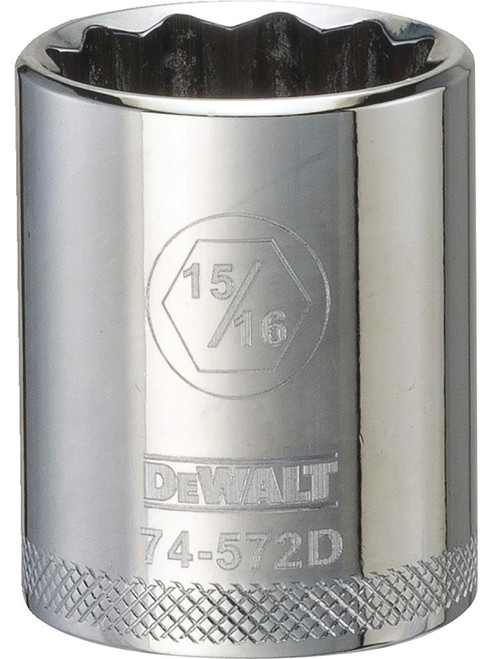 DeWALT DWMT74572OSP Drive Socket, 15/16 in Socket, 1/2 in Drive, 12-Point, Steel, Polished Chrome Vanadium [SKU: ORG7516255]