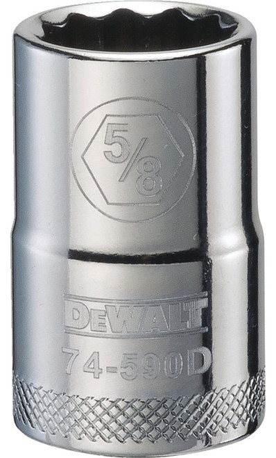 DeWALT DWMT74590OSP Drive Socket, 5/8 in Socket, 1/2 in Drive, 12-Point, Steel, Polished Chrome Vanadium [SKU: ORG7516370]