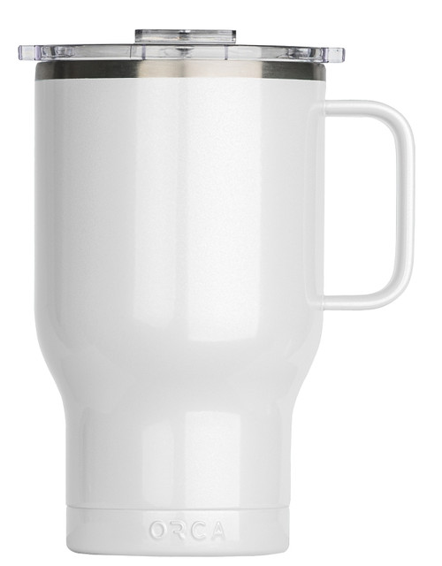 ORCA Traveler Series TR24PE Coffee Mug, 24 oz Capacity, Whale Tail Flip Lid, Stainless Steel, Pearl, Insulated [SKU: ORG8696569]