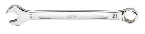 Milwaukee 45-96-9521 Combination Wrench, Metric, 21 mm Head, 10.71 in L, 12-Point, Steel, Chrome [SKU: ORG1386580]