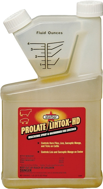 Starbar PROLATE/LINTOX-HD 64580 Insecticide Spray and Backrubber, Liquid, Light Amber/Medium Brown, 1 qt Bottle [SKU: ORG7662489]
