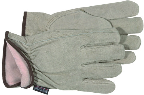 BOSS 7179M Driver Gloves, M, Keystone Thumb, Open, Shirred Elastic Back Cuff, Cowhide Leather, Gray [SKU: ORG5733035]