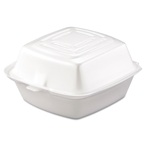 Foam Hinged Lid Containers, 5.38 x 5.5 x 2.88, White, 500/Carton [SKU: DCC50HT1]