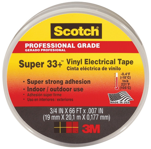 Scotch 06132 Electrical Tape, 66 ft L, 3/4 in W, PVC Backing, Black [SKU: ORG4156600]