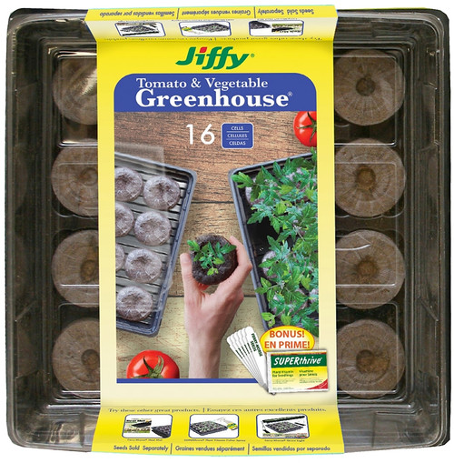 Jiffy J616ST-11 Seed Starter Kit, 16-Piece [SKU: ORG7240823]