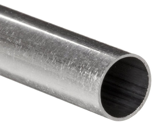 K & S 8102 Decorative Metal Tube, Round, 12 in L, 1/8 in Dia, 0.014 in Wall, Aluminum [SKU: ORG6382105]
