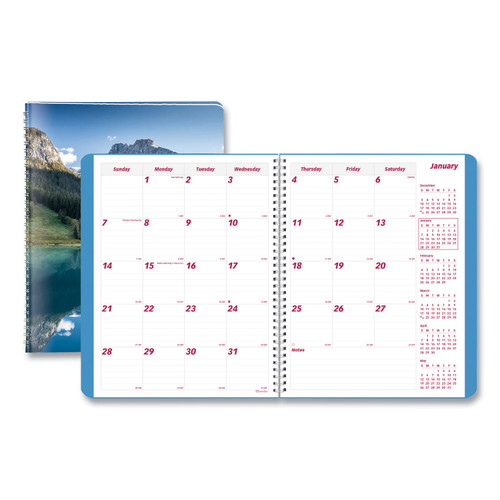 Mountains 14-Month Planner, Mountains Photography, 11 x 8.5, Blue/Green Cover, 14-Month (Dec to Jan): 2023 to 2025 [SKU: REDCB1262G04]