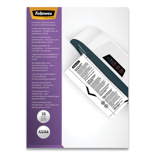 Laminator Cleaning Sheets, 3 to 10 mil, 8.5" x 11", White, 10/Pack [SKU: FEL5320603]