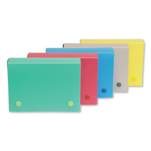 Index Card Case, Holds 200 4 x 6 Cards, 6.38 x 1.88 x 4.63, Polypropylene, Assorted Colors [SKU: CLI58046]