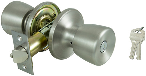 ProSource Entry Knob Set, Solid Brass, Stainless Steel [SKU: ORG6997696]