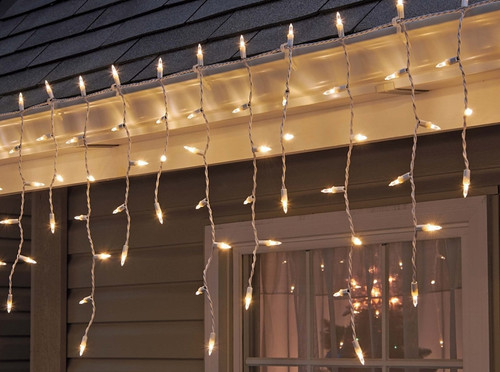 Santas Forest 26518 LED Icicle Lights, White Cord, Clear, 150 ct [SKU: ORG4617494]