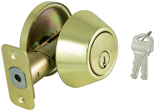 ProSource Signature Series Deadbolt, 3 Grade, Polished Brass, 2-3/8 to 2-3/4 in Backset, KW1 Keyway [SKU: ORG5243118]