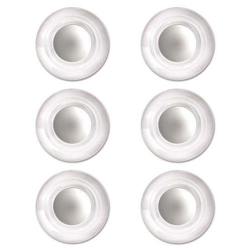 Glass Magnets, Large, Clear, 0.45" Diameter, 6/Pack [SKU: QRT85391]