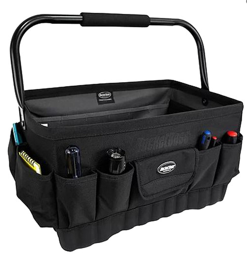 Bucket Boss Professional Series 74018 Tool Tote, 18 in W, 12 in D, 10-1/2 in H, 21-Pocket, Poly Fabric, Black [SKU: ORG7343932]