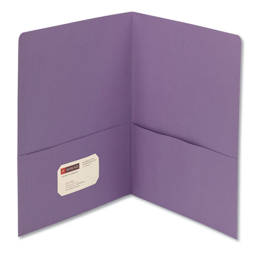 Two-Pocket Folder, Textured Paper, 100-Sheet Capacity, 11 x 8.5, Lavender, 25/Box [SKU: SMD87865]