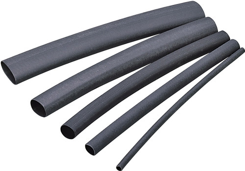GB HST-500 Heat Shrink Tubing, 1/2 to 1/4 in Dia, 4 in L, Polyolefin, Black [SKU: ORG6748685]