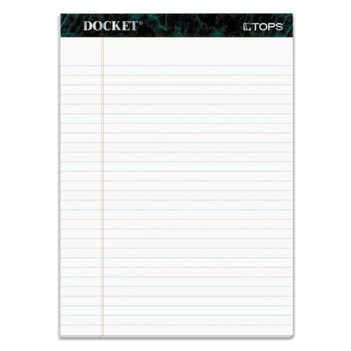 Docket Ruled Perforated Pads, Wide/Legal Rule, 50 White 8.5 x 11.75 Sheets, 6/Pack [SKU: TOP63416]