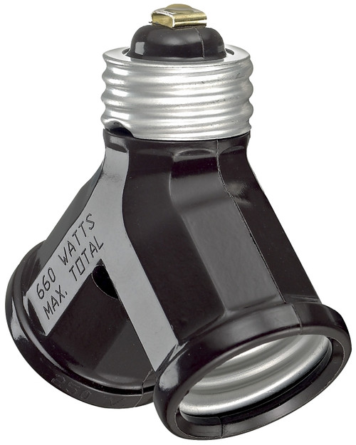 Leviton 128 Lamp Holder Adapter, 660 W, Metal, Brown [SKU: ORG4591517]