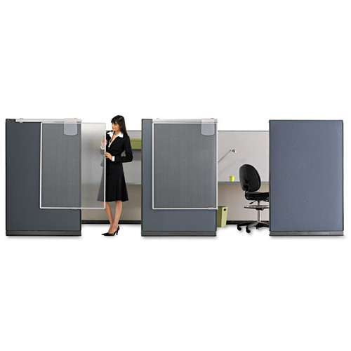 Workstation Privacy Screen, 36w x 48d, Translucent Clear/Silver [SKU: QRTWPS1000]