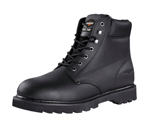 Diamondback Work Boots, 9.5, Medium W, Black, Leather Upper, Lace-Up, Steel Toe, With Lining [SKU: ORG6519714]