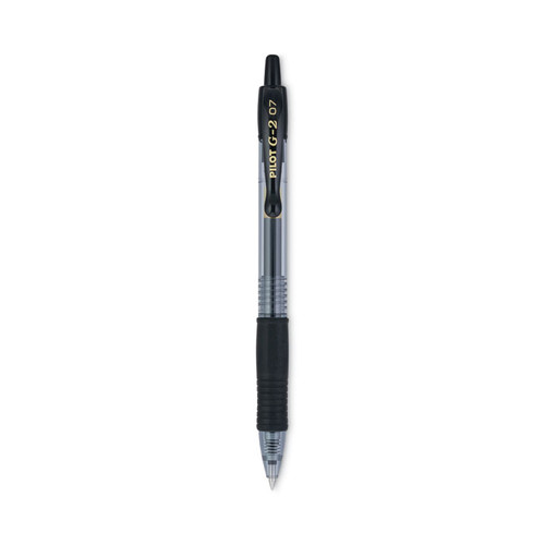 G2 Premium Gel Pen, Retractable, Fine 0.7 mm, Black Ink, Smoke Barrel, Dozen [SKU: PIL31020]