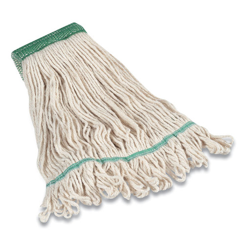 Looped-End Wet Mop Head, Cotton, Medium, 5" Headband, White [SKU: CWZ24421268]