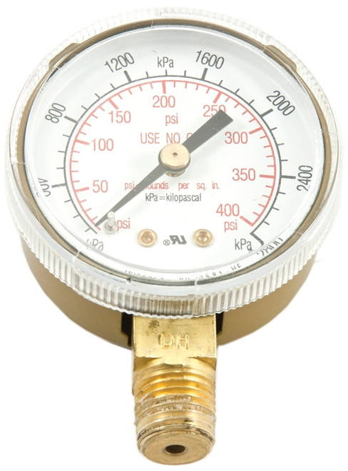Forney 87728 Regulator Gauge, 0 to 400 psi Pressure, 1/4 in Connection, NPT [SKU: ORG8912735]