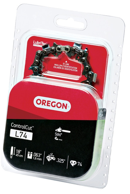 Oregon L74 Chainsaw Chain, 18 in L Bar, 0.63 Gauge, 0.325 in TPI/Pitch, 74-Link [SKU: ORG6588669]
