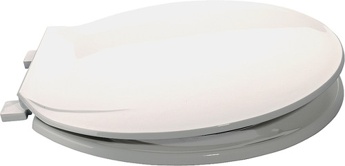 ProSource KJ-883A1-WH Toilet Seat, Round, Plastic, White, Plastic Hinge [SKU: ORG7665425]