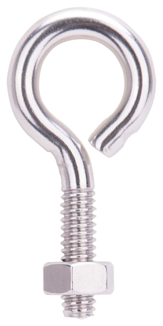 ProSource LR293 Eye Bolt, 6 mm Thread, Machine Thread, 3/8 in L Thread, 1 in Dia Eye, 160 lb Working Load [SKU: ORG5142161]
