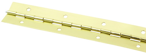ProSource Continuous Hinge, 180 deg, Steel, Bright Brass, 1.5 in x 48 in [SKU: ORG2879088]