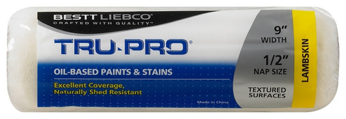 Tru-Pro 578110900 Roller Cover, 1/2 in Thick Nap, 9 in L, Lambskin Cover [SKU: ORG7214083]