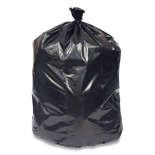 High-Density Can Liners, 45 gal, 22 mic, 40" x 48", Black, 25 Bags/Roll, 6 Rolls/Carton [SKU: CWZ814867]