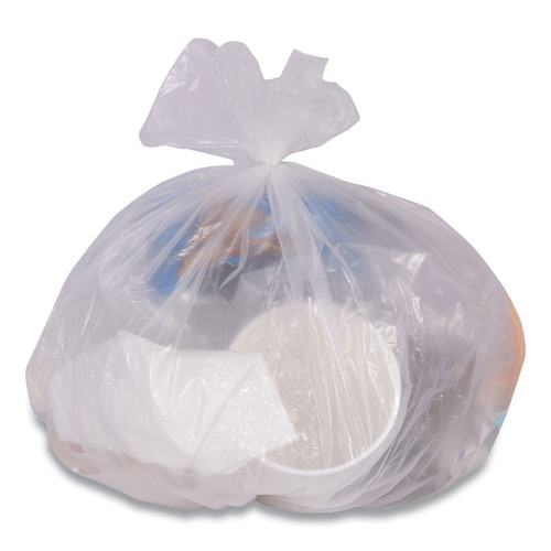 High-Density Can Liners, 10 gal, 6 mic, 24" x 24", Natural, 50 Bags/Roll, 20 Rolls/Carton [SKU: CWZ814902]