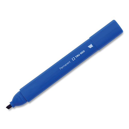 Permanent Marker, Tank-Style, Medium Chisel Tip, Blue, Dozen [SKU: TUD24376647]