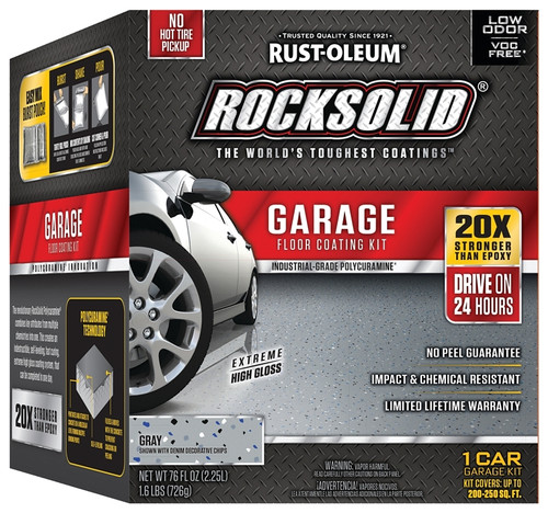 RUST-OLEUM ROCKSOLID 60003 Floor Coating Kit, High-Gloss, Gray, Liquid, 76 oz [SKU: ORG7131147]